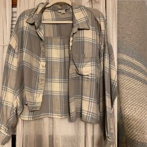 American eagle cropped flannel